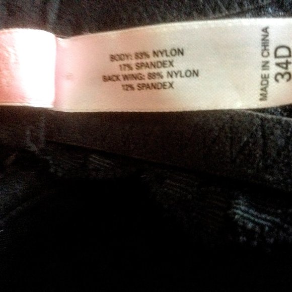 Victoria's Secret Black Sexy Floral Lace Demi Underwire Lined Bra Size 34 D - Picture 4 of 5